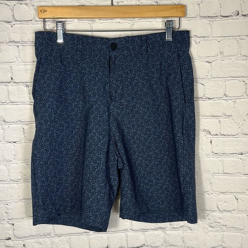 VRST Mens Ditsy Leaf Indigo Navy Print Golf Shorts Size 32‎ Outdoor Athleisure